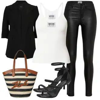 outfit mit Črna/Siva Plašč/Kratek Blejzer Vero Moda Petite "Poletni outfit"