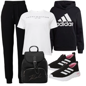 outfit mit Črna/Roza Superga Superge Nizka/Čevelj brez vezalk/Superge brez vezalk/Poletne superge Adidas Performance "Poletni outfit"