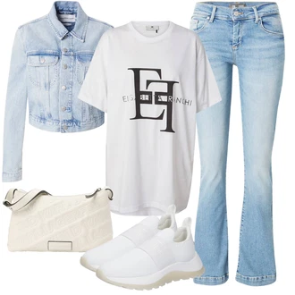 outfit mit Svetlo Modra/Modra Kavbojke/Hlača velika velikost LTB "Poletni outfit"