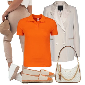 Jesen outfit mit Bež/Khaki/Rjava Pajkice z Razporkom/Hlača s Stremenom/Baumwoll Pajkica/Pletena Pajkica dstreet "poletni videz"
