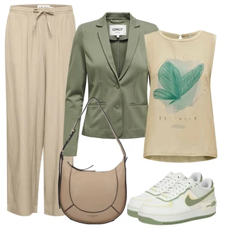 outfit mit Zelena/Rumena/Svetlo zelena Superga Usnjene superge/Superge Nizka/Plato-Sneaker/Vintage Superga Nike Sportswear "poletni videz"