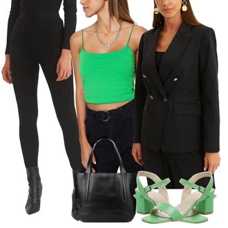 Jesen outfit mit Tople Pajkice/Treggings/Neprosojna Pajkica/Podložena Pajkica/Pajkice z Razporkom/Pletena Pajkica/Pajkice z Visokim Pasom top secret "poletni videz"