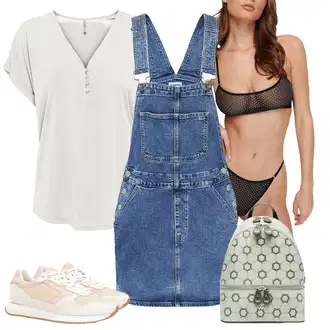 outfit mit Bež/Roza/Bela/Krem Superga Poletne superge/Teddy Superga/Superge Nizka/Vintage Superga/Ozka Superga/Usnjene superge Tommy Hilfiger "poletni videz"
