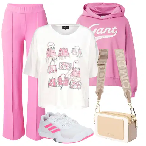 Roza Majice kombinirajte z GANT, smith&soul, Roza/Bela/Krem Majice s potiskom/Kratke Majice/Lepe Majice/Grafične Majice/Oversized Majice s kratkimi rokavi Monari, Adidas Performance, Bež/Roza/Bela Torbe za čez ramo/Torbice za okrog pasu/Torbice za čez ramo/Torbe za čez ramo/Billfolds/Mini torbice/Torbice za mobilne telefone/Satchel torbe/Prozorne torbe Steve Madden