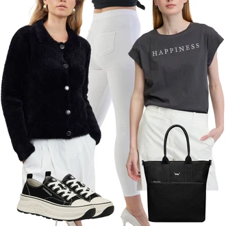outfit mit Krem/Črna/Bela/Siva/Škrlatna Superge Nizka/Poletne superge/Platnena superga/Superge Z Bočno Zadrgo/Usnjene superge/Ozka superga Lumberjack "poletni videz"