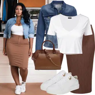 outfit mit Zelena/Modra/Krem/Rjava/Svetlo Modra/Temno Modra/Pastelne barve/Bela Kratka Denim Jakna/Denim Jakna levi's "Poletni Videz Krivulje"