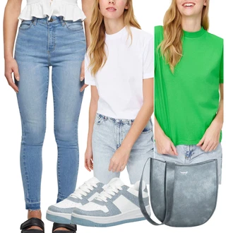outfit mit Push up Kavbojke/Kavbojke Visokega Pasu/Kavbojke z Razporkom/Usnjene Čevlje/Gležnarji/Kavbojke na Poteg Urban Classics "poletni videz"