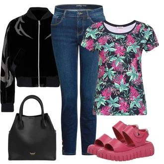 Seksi outfit mit Odrezane Kavbojke/Gležnarji/Kavbojke z Razporkom/Ženske 7/8 Kavbojke/Kavbojke Visokega Pasu/Capri Kavbojke/Push up Kavbojke orsay "poletni videz"Look: Kul, Francoski, Lepo, Seksi, Španska
