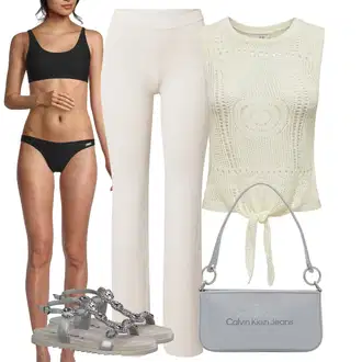 outfit mit Črna Kopalka Bustier bikini Fila "poletni videz"