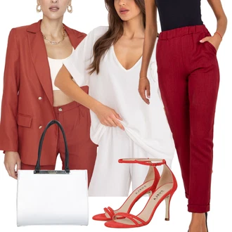 outfit mit Bluzasti Body/Klasična Tunika/Elegantna Tunika/Lepa Tunika/Lanena Bluza/Oversize Mušlin Bluz/Tunika s Kratkimi Rokavi/Bluza brez Zapenjanja/Tunika Majica italy moda "poletni videz za elegantne ženske"