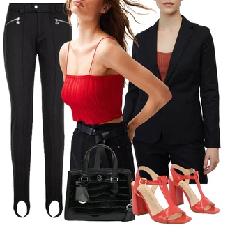 outfit mit Rdeča Sandala/Vintage sandal/Sandal z blok peto/Poletni Čevelj/Čevelj s trakom/Sandala s peto made in italia "poletni videz za elegantne ženske"