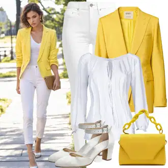 Outfit sa Žuta/Bijela/Smeđa/Narandžasta Elegantni Sako/Sako Jakna/Pleteni Sako/Kožna jakna za muškarce/Kratki Sako/Corduroy Sako/Pamučni Sakoi/Sakoi za Bluzu/Casual Sako/Kožna jakna za muškarce remain "Poslovni putnički stil"