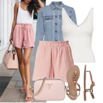 Outfit s Zlatý Letní Bota/Pletený Sandál/Sandál se třpytkami/Páskový Sandál/Sandál S T Páskem About You "Praktický vzhled"