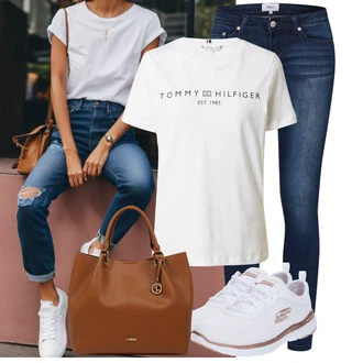 Flex Appeal 3.0 Outfit s Bílá/Zlatý Běžecká bota/Tréninková bota/Gymnastická bota/Tenisová bota/Bota na fitness/Běžecká bota Skechers "Každodenní vzhled"