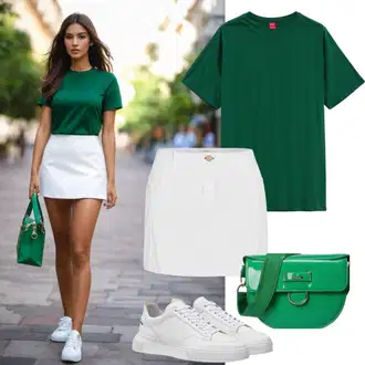 outfit mit Neonske barve/Zelena/Temno zelena Lepa Majica/Grafična majica/Dres/Majica z dolgimi rokavi/Dolga majica/Mrežasta majica/party Majica/Majica Vrh/Športna majica/Oblačila za plažo Diesel "Praznična obleka Kratke hlače"