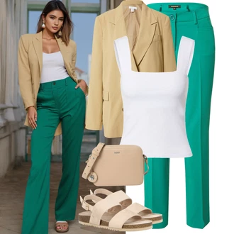 Midi Outfit s Béžová/Khaki/Hnědá Nezařazené Topshop "Letní outfity"