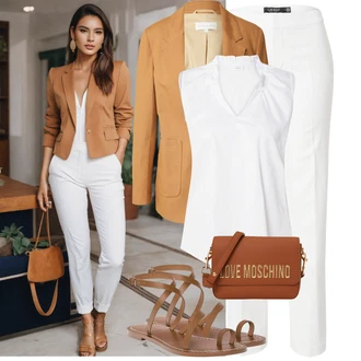 Outfit s Béžová/Hnědá Bota Páskový Sandál/Římská sandála/Letní Bota/Sandál S T Páskem Pull&Bear "Letní outfity"