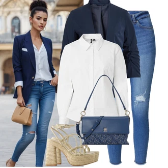 Vysoké Podpatky Outfit s Béžová/Bílá Espadrille sandál/Sandál Na Podpatku/Espadrilka na Podpatku/Platform Sandal/Sandál s podpatkem/Letní Bota bershka "Letní vzhled pro módní ženy"