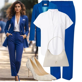 Outfity pro léto s Bílá/Krémová Ko?ilová Bl?za/Obchodní ko?ile/Business ko?ile/Mu?elínová ko?ile/Ne?ehlivá ko?ile/Ko?ile s krátkým rukávem qs "Letní outfity"