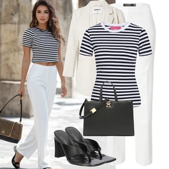 Midi Outfit s Černá/Hnědá/Bílá/Oranžová Sandál Na Širokém Podpatku/Sandál Na Podpatku/Pantofel/Sandál s podpatkem/Sandály na hřídeli Topshop "Letní vzhled pro módní ženy"