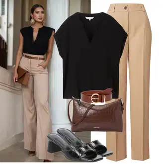 Outfity pro léto s ?erná/Tmav? ?edá/?ervená Ko?ilová Bl?za/Le?érní ko?ile/Mu?elínová ko?ile/Ne?ehlivá ko?ile/Ko?ile s krátkým rukávem Tom Tailor "Outfit na léto"