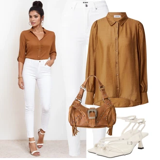 Midi Outfit s Krémová/Béžová/Bílá/Červená Sandály na hřídeli/Páskový Sandál/Sandál S T Páskem/Přezková bota/Sandál s podpatkem/Vintage sandál/Sandál Na Podpatku/Lodička Nízký Podpatek/Lodička S Páskem Topshop "Outfit na léto"