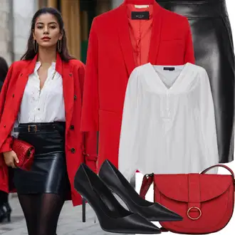 S Pertlanjem Outfit sa Bijela Bluza s Mašnom/Kožna jakna za muškarce/Bluza/Crash bluza/Bluza Kratkih Rukava/Razigrana bluza/Bodija Bluze/Bluza s Puf Rukavom/Slip-on Bluza/Bluza Vrh Pieces "Seksi ležerni izgled"