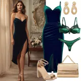 Žametne obleke outfiti za dame image