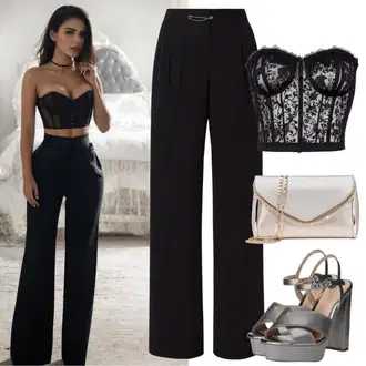Outfit sa Crna steznik/Korzet ispod grudi/Korselet/steznik passion "Seksipilni Ljetni Vrhovi"