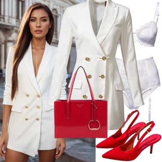 Outfit s Bílá/Krémová/Růžová Sada kalhotek podprsenky/Boxerky/Krajkový set spodního prádla/Kalhotky/Multibaleno/Sada spodního prádla/Sada Kalhotek s Drátěnou Podprsenkou VIVANCE "Sexy Letní Oblečení"