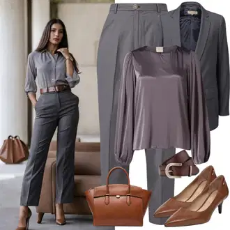 Outfit sa Siva/Svjetlosiva Kostim i odijelo Kostim/Poslovne hlače za odijelo/Moderni odijelo/Elegantno odijelo/Odijelo za Vjenčanje Trendyol "Sofisticirani Elegancija Stila"