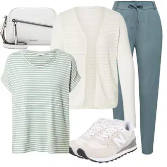 Mom Křest Outfit s Krémová/Bílá Móda Pro Plnoštíhlou Pletenina veľkej veľkosti Only "Outfit na léto"Look: Layered, Mom, Kancelář, Chytrý příležitostný, Univerzitní, Bar, Křest, Koncert, Biřmování, Chatky, Škola