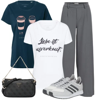 Outfit s Šedá/Tmavě šedá/Světle šedá Široká Kalhoty/Business Kalhoty/Marlene Kalhoty/Palazzo Kalhoty/Kalhoty se Štěrbinou/Plisovaná kalhoty/Kalhoty s nášivkou uprostřed/Kalhoty s Vysokým Pasem/Obleková Kalhoty/Plisovaná Kalhoty Object "Plážový outfit"