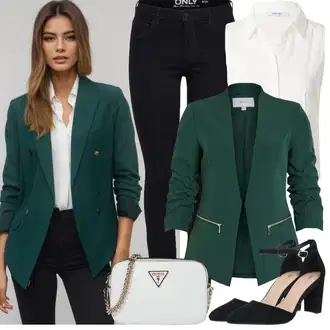 Outfity pro práci S křivkami s Bílá/Krémová Halenka a Tunika/Halenka Móda Pro Plnoštíhlou About You "Outfit na léto"