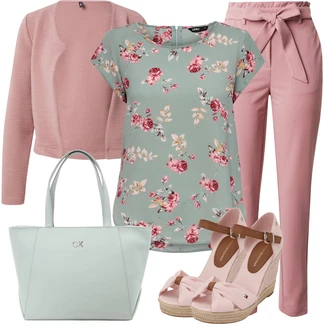 Vysoké Podpatky Outfit s Růžová Espadrilka s klínovým podpatkem/Sandál na klínku/Bota Na Klínku/Dámská lodička na klínovém podpatku/Letní Bota/Lodička na klínku Tommy Hilfiger "Outfit na léto"