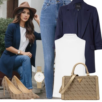 Vysoké Podpatky Outfit s Béžová/Bílá/Hnědá Nezařazené Guess "Outfit na léto"