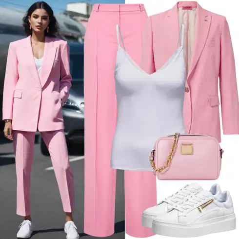 Kombinace Růžová/Fialová Oblek Kožená bunda pro muže/Kostkované Sako/Dvojřadový Sako/Krátké Sako Rich & Royal