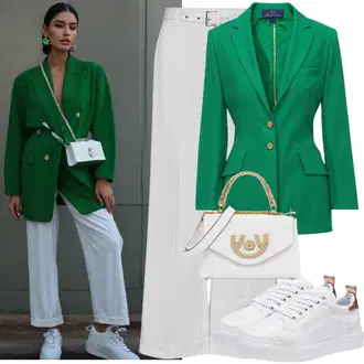 Outfit sa Smeđa/Crvena/Bijela/Crna/Bež/Ljubičasta Paperbag Hlača/Široka Hlača/Culotte Hlačice/Hlače Visokog Struka/Hlače od muslina/Naborane hlače/Lanene Hlače bianco lucci "Sportska odjeća"