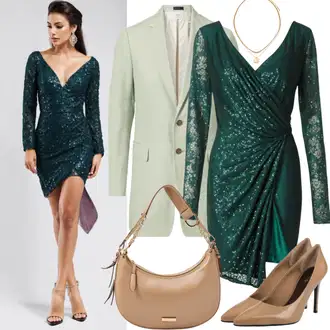 Ležerno Outfit sa Svjetlozelena/Zeleno Odijelo Oversize Sako/Kožna Jakna za Muškarce/Boyfriend Sako/Kožna jakna za muškarce/Kratki Sako Noisy may "Stilski večernji stil"Look: Pametno ležerno, Chic, Egirl, Šik, Transparentan, Ležerno, klasický