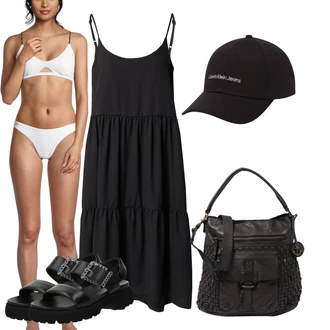 outfit mit Sandala z visokim gležnjem/Sandal z blok peto/Sandal z bleščicami/Sandala z zapiranjem na ježka/Sandala Udobna/Sandala Kennel & Schmenger "Oblačila za na plažo"