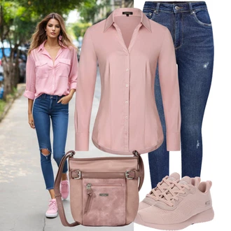 Outfit s Růžová Bota na fitness/Běžecká bota/Gymnastická bota/Tréninková bota Skechers "Praktický vzhled"