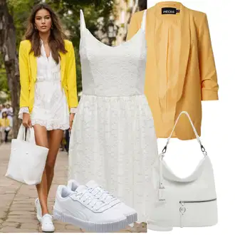 sviatočné Outfit sa Bijela/Krem/Siva Čipkasta Haljina/Haljina Bez Rukava/Haljina Na Naramenici/Ljetna Haljina/Platnena Haljina/Haljina za Krizmu/Haljina od muslina/Haljina a Kroj/Haljina za vjenčanje/Nicky Haljina/Haljina na špagete/Haljina s Džepom Only "Outfit za svaki dan"Look: Rap, sviatočné, Ekstravagantno, Preodjeven, Babydoll, Transparentan, 20-ih godina