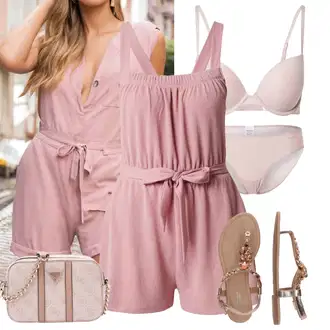 Krátká Léto Outfit s Růžová/Fialová Hrací souprava/Letní Overall millane "Skvělý vzhled pro volný čas"