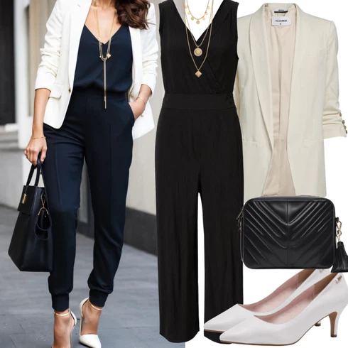 Kombinace Černá Elegantní Overal/Slavnostní Overall/Plisovaný Overal/Letní Overall/Overal se širokými nohavicemi Ragwear
