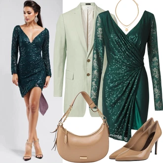Outfit s Neonové barvy/Tyrkysový/Zelená/Světle Zelená Blejzrové Bund/Boyfriend Sako/Neformální Sako/Kožená bunda pro muže/Bavlněný Sako/Elegantní Sako/Oversize Sako/Krátké Sako/Kožená Pánská Bund WE Fashion "Stylový večerní styl"
