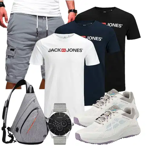 Grau/Hellgrau/Dunkelgrau/Khaki Hemd Baggy Short/Cargo Short/Kurze Hose/Bermuda/Musselin Shorts EMATOP kombinieren