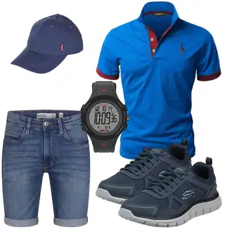 Sommer Outfits Leichte mit Blau/Hellblau/Dunkelblau Jeans Short/Bermuda Indicode "Summer Outfit"