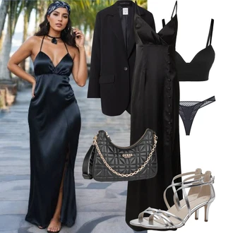 Nadrozměrné Outfit s Černá/Růžová Oversize Sako/Kožená bunda pro muže/Boyfriend Sako/Kožená bunda/Dlouhý Sako qs "Letní oblečení"Look: Business, Kancelář, Nadrozměrné
