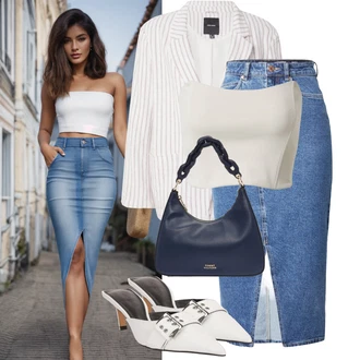 Outfit s Fialová/Šedá/Růžová Kožená bunda pro muže/Elegantní Sako/Kožená Pánská Bund/Kordové Sako/Oversize Sako/Pletený Sako/Bavlněný Sako/Boyfriend Sako VERO MODA "Letní oblečení"
