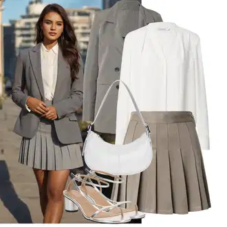 Outfit s Bílá/Krémová Blůza s knoflíčkem/Halenka se Stojatým Límcem/Businessová Halenka/Kožená bunda pro muže/Halenka s Dlouhým Rukávem/Žehlení odolná blůza/Otevřená Halenka/Slip-on Halenka Calvin Klein "Letní oblečení"